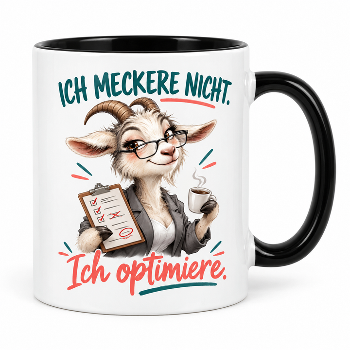 Lustige Ziegen-Tasse – Schwarz