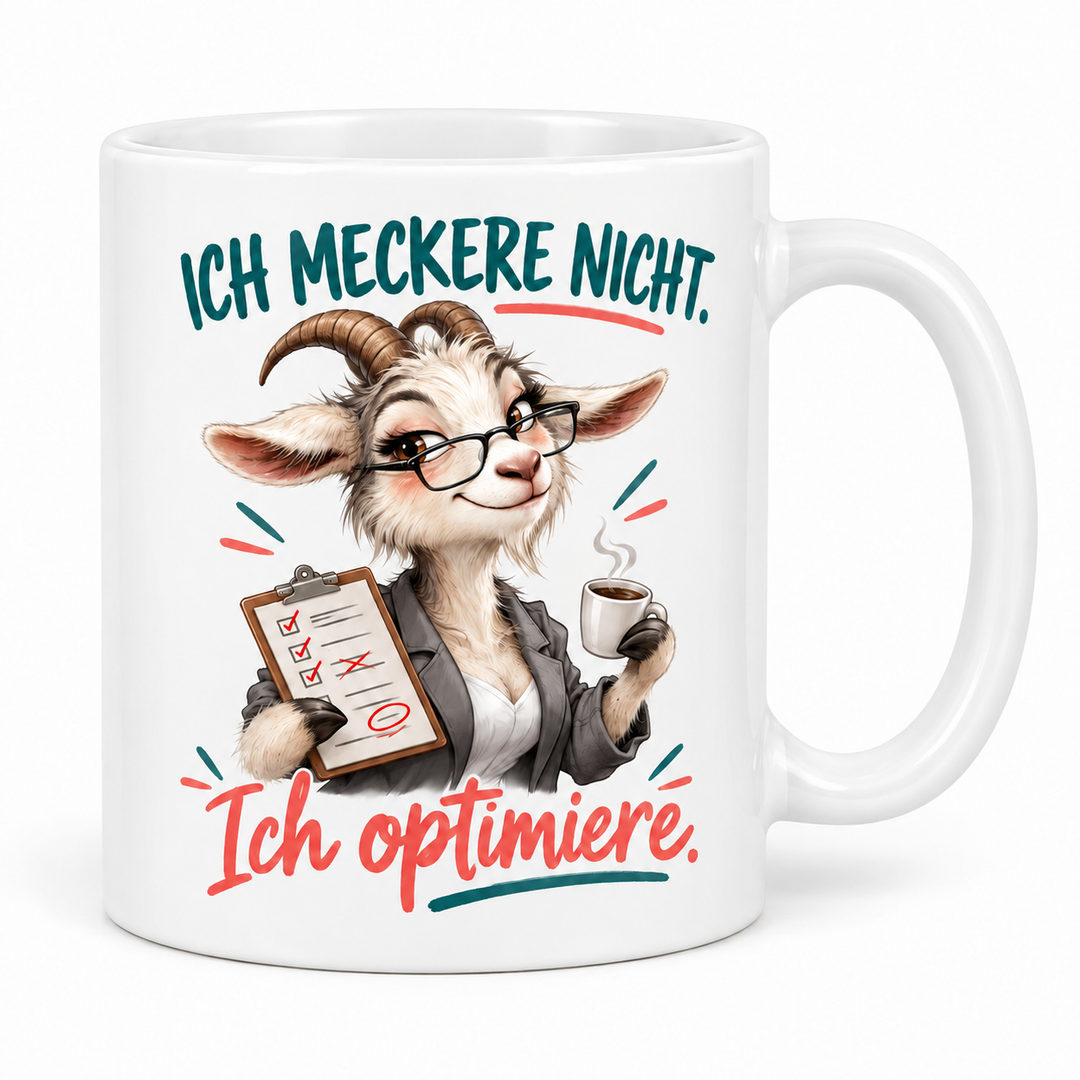 Lustige Ziegen-Tasse – Weiß