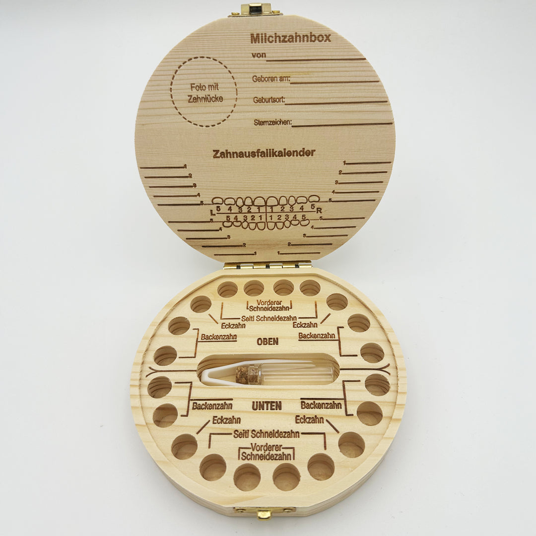 Personalisierte Zahndose mit Bärenmotiv | Holzbox für Milchzähne | Geschenk zur Geburt, Taufe & Zahnfee