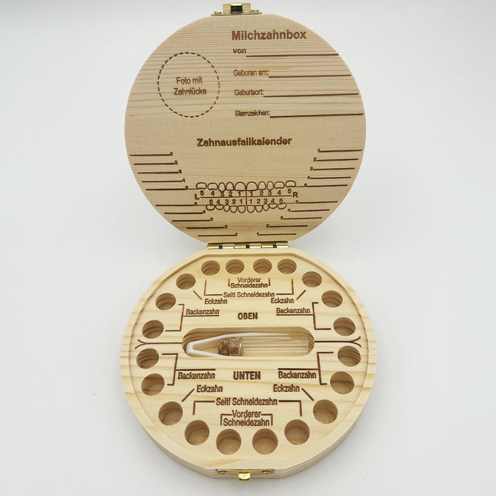 Personalisierte Zahndose mit Bärenmotiv | Holzbox für Milchzähne | Geschenk zur Geburt, Taufe & Zahnfee