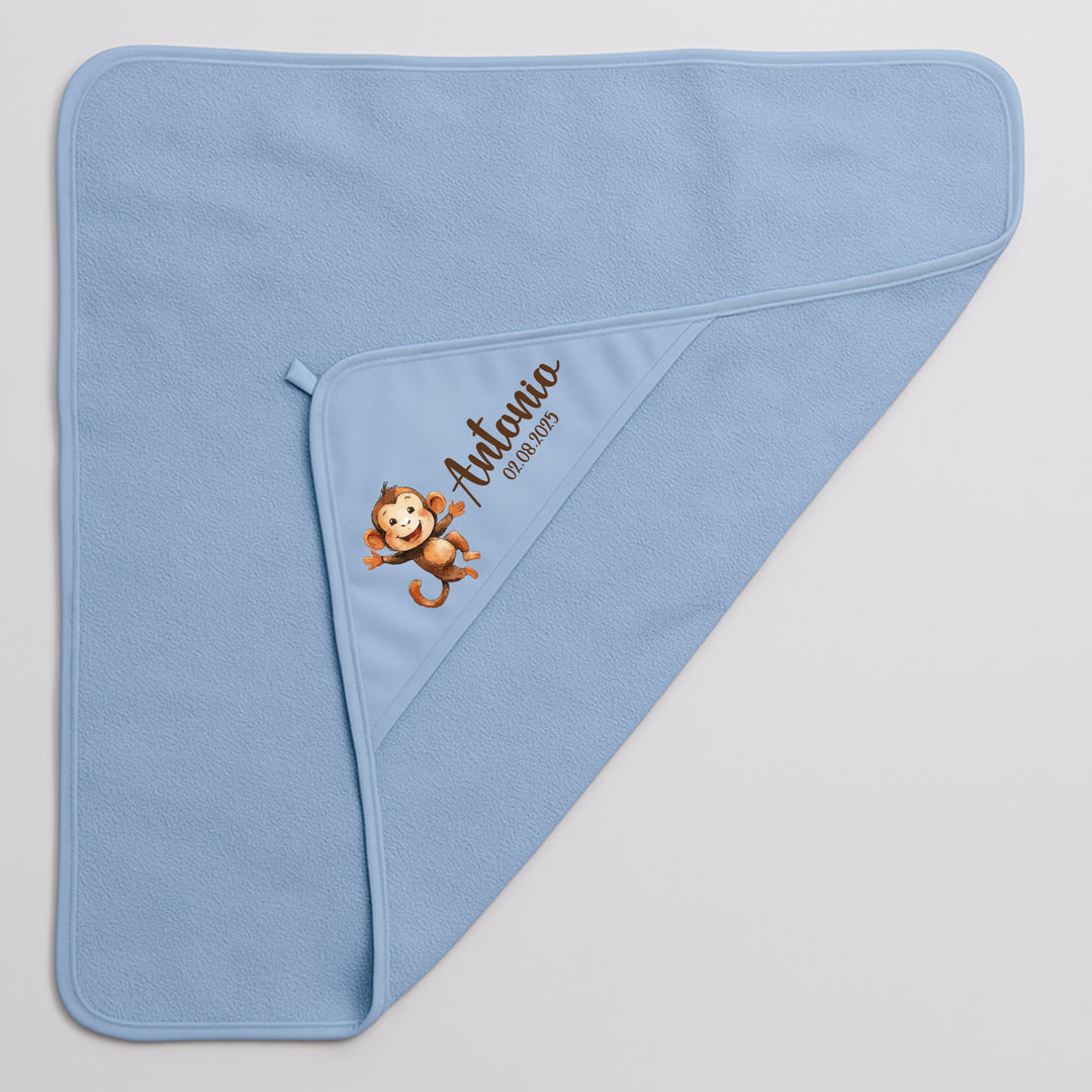 Kapuzenhandtuch Baby personalisiert mit 20 Motiven & 4 Farben zur Auswahl – 100 % Baumwolle – 70x70 cm