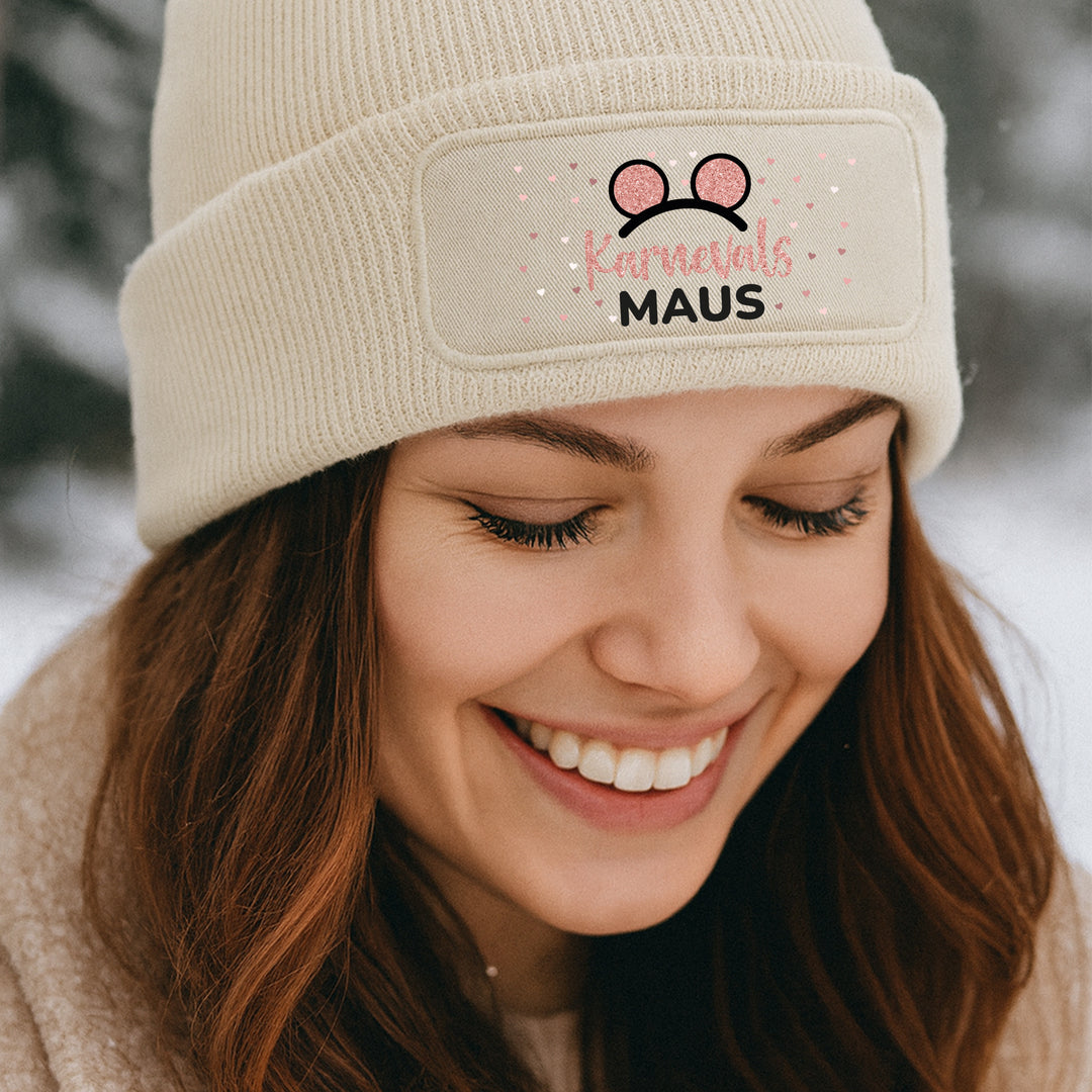 Mütze „Karneval Maus“ | Lustige Beanie für Fasching & Karneval