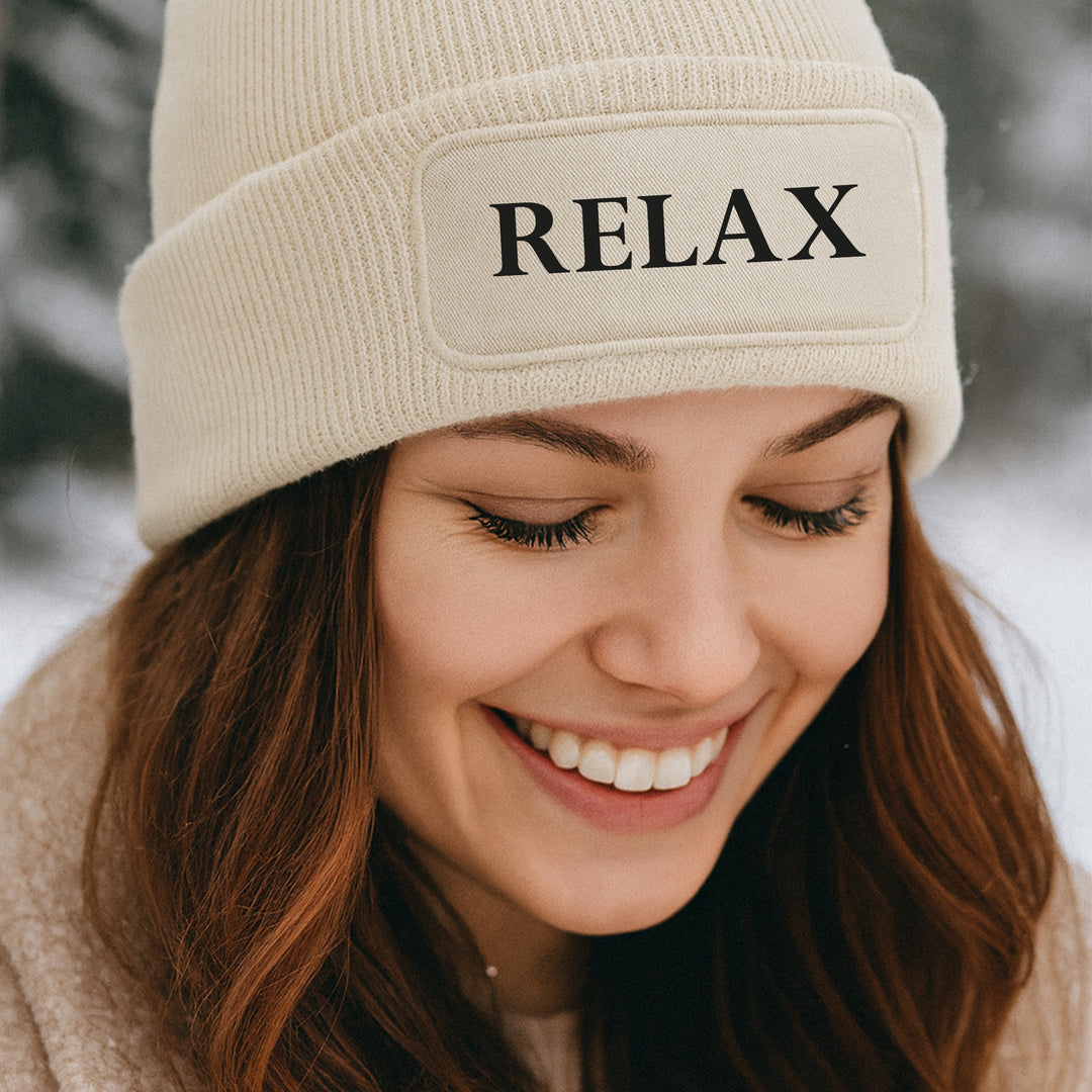 Relax Mütze – Stylische Beanie mit Spruch | Perfektes Accessoire für entspannte Tage