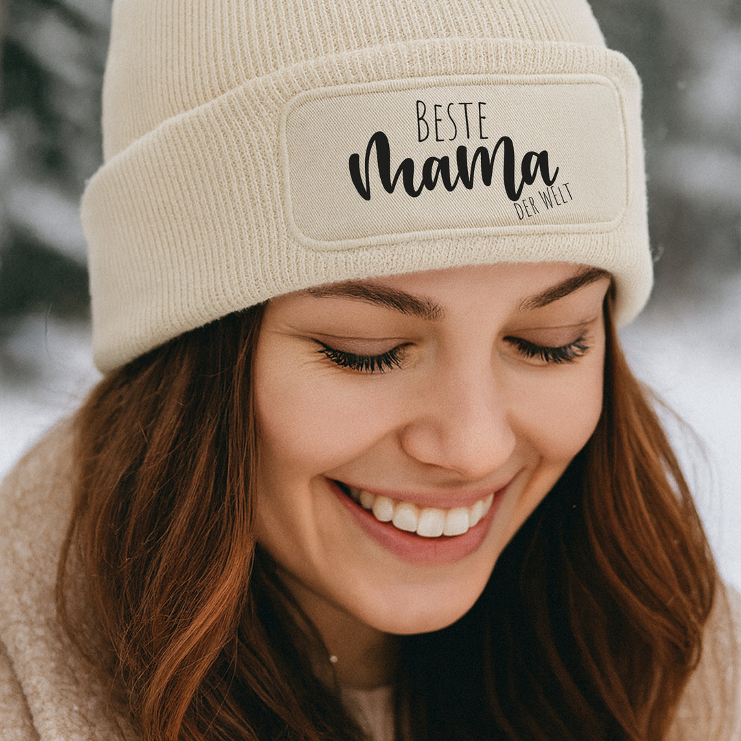 Beste Mama der Welt – Premium Beanie | Zeitlose Mütze für Herzensmamas