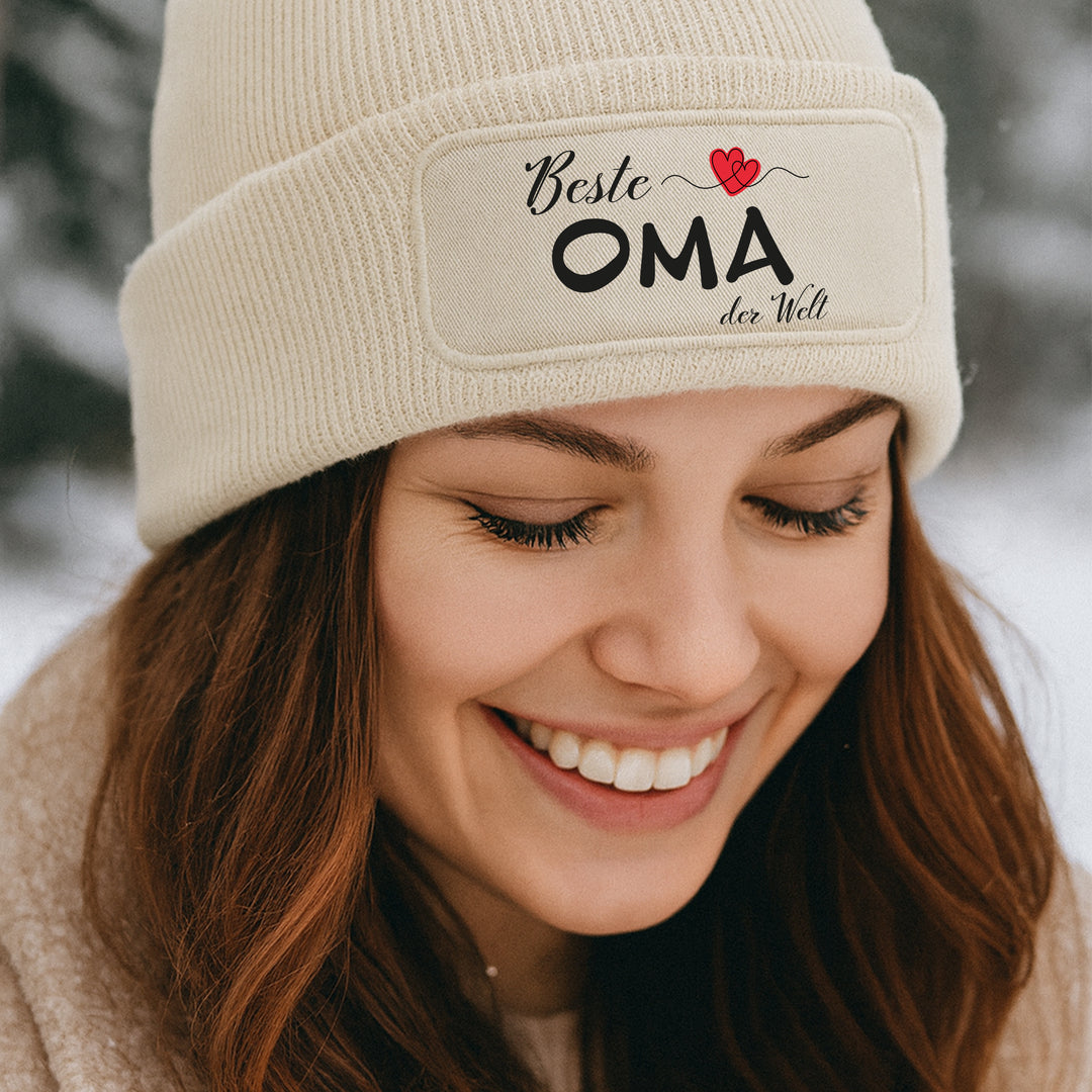 Mütze „Beste Oma der Welt“❤️ | Beanie für stolze Großmütter