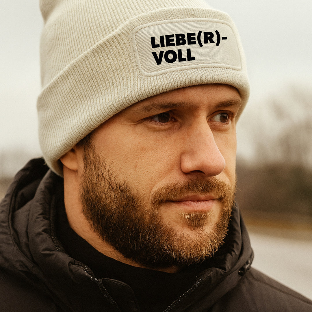 Liebe(r)voll Mütze – Beanie mit Spruch | Geschenk für Herzensmenschen & Lieblingsmenschen