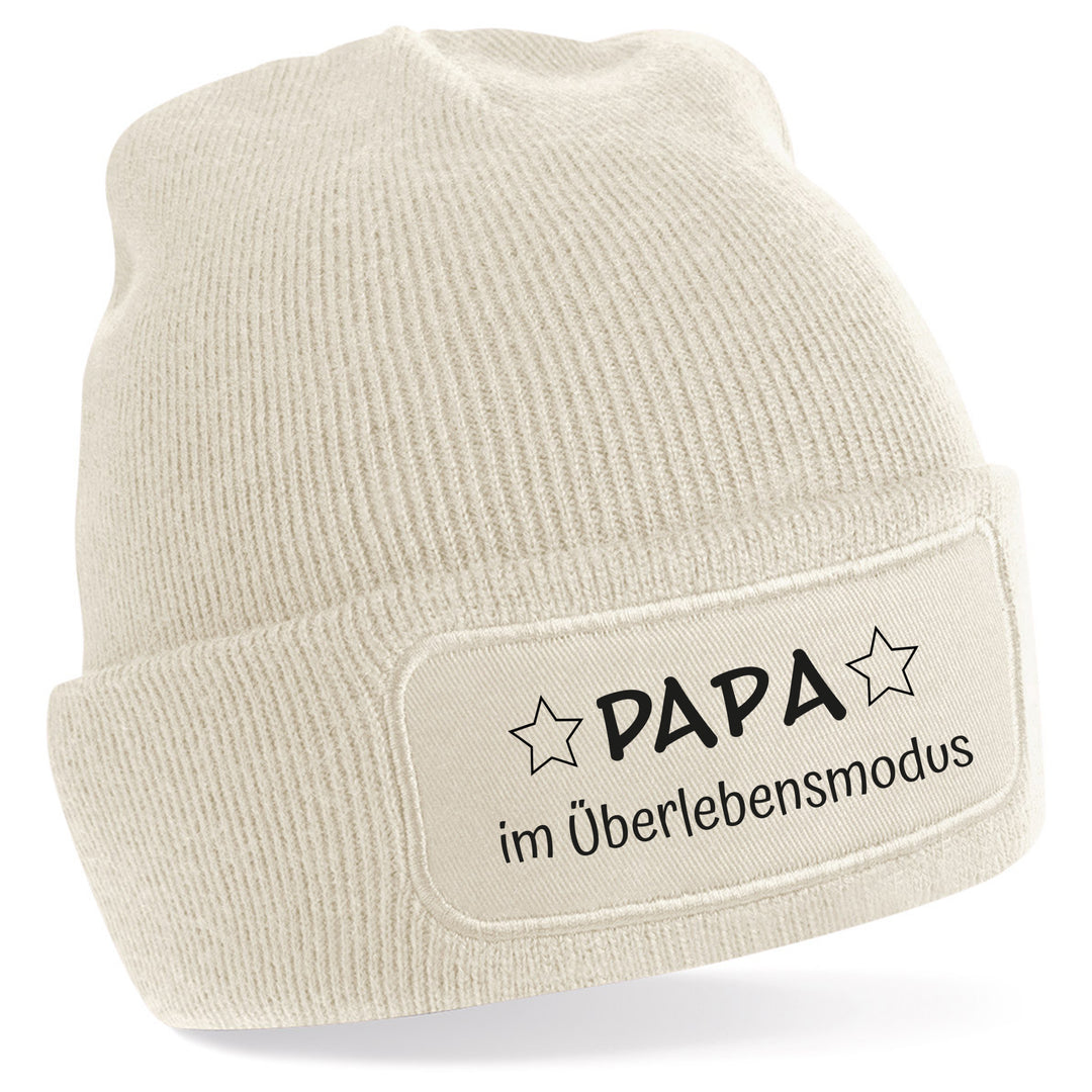 Mütze „Papa im Überlebensmodus“ | Lustige Beanie für Väter mit Humor