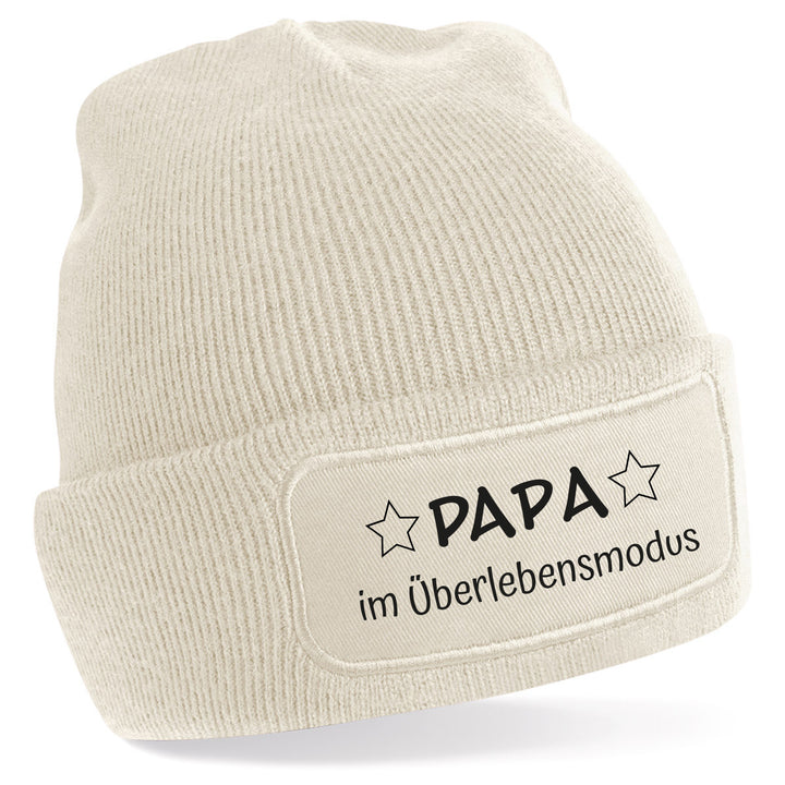 Mütze „Papa im Überlebensmodus“ | Lustige Beanie für Väter mit Humor