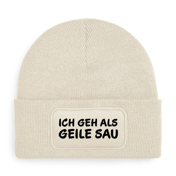 Ich geh als geile Sau Mütze – Lustige Beanie mit Spruch | Karneval, Fasching & Party Accessoire