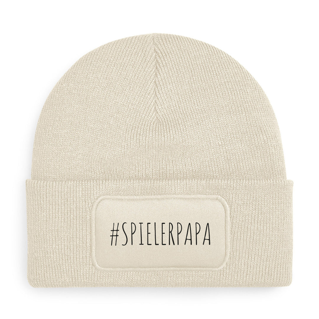 #spielerpapa Mütze – Lustige Beanie mit Spruch | Geschenk für Fußballväter & stolze Papas