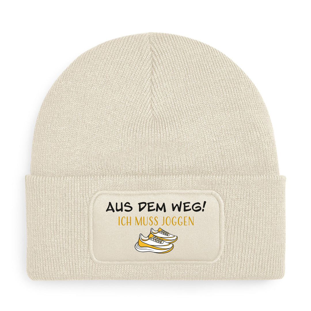 Mütze „Aus dem Weg – ich muss joggen“ | Lustige Beanie für Lauf- & Fitnessfans