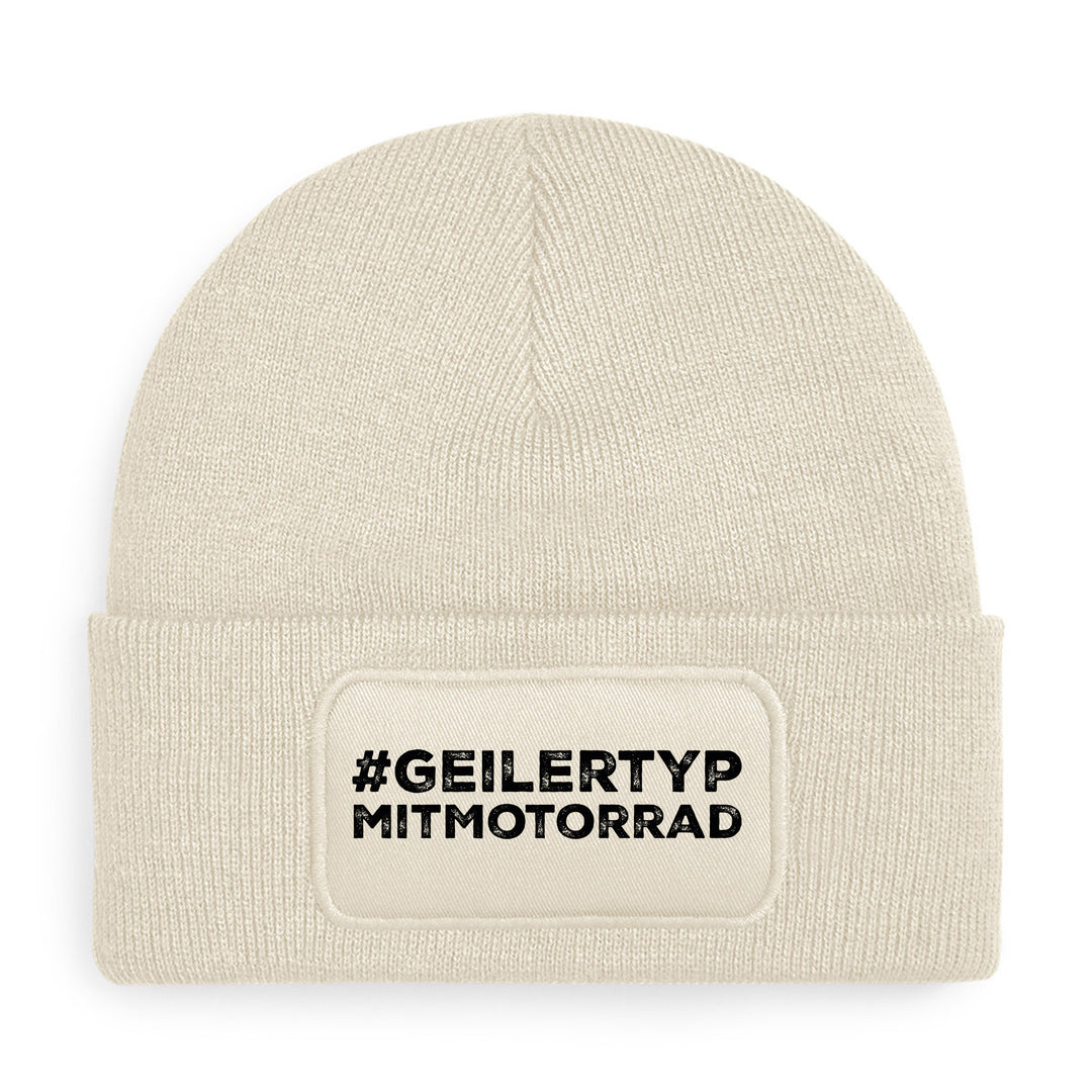 #geilertypmitmotorrad Mütze – Lustige Beanie mit Spruch | Geschenk für Motorradfahrer mit Humor