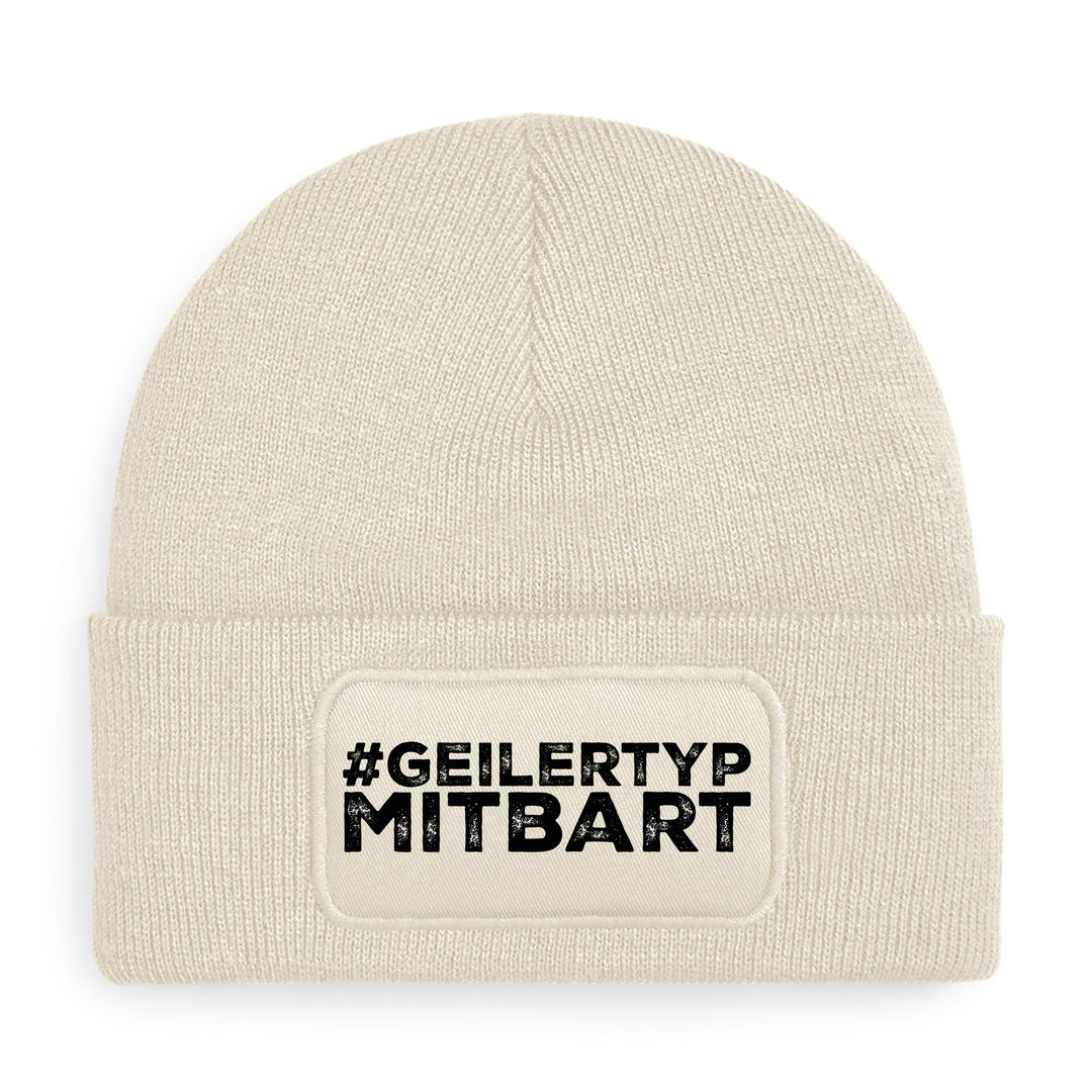 #geilertypmitbart Mütze – Lustige Beanie mit Spruch | Geschenk für bärtige Männer mit Humor