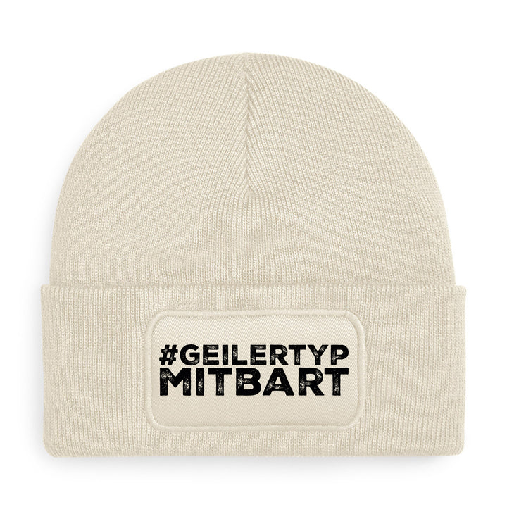 #geilertypmitbart Mütze – Lustige Beanie mit Spruch | Geschenk für bärtige Männer mit Humor
