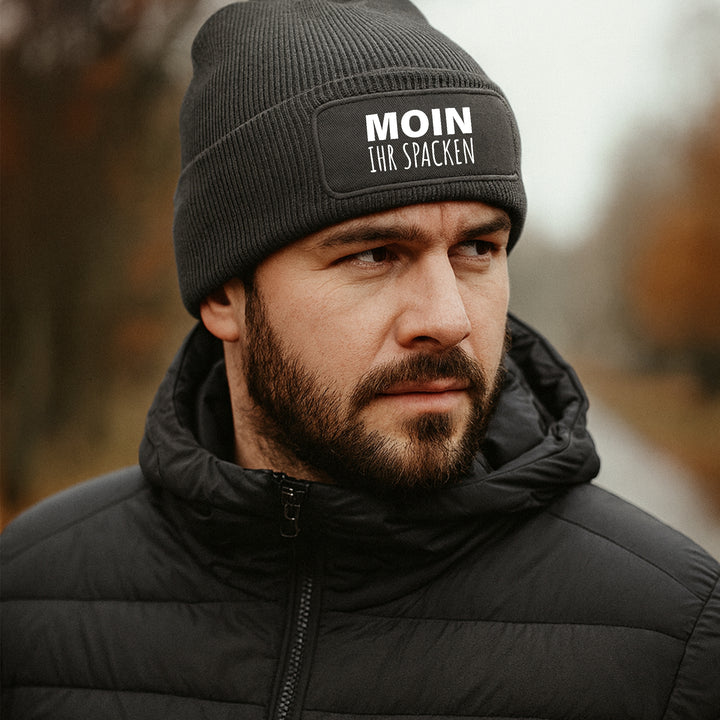 Moin ihr Spacken Mütze – Lustige Beanie mit Spruch | Geschenk mit norddeutschem Humor