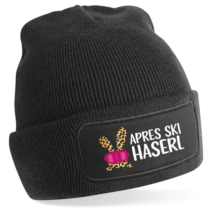Mütze „Après-Ski Haserl“ | Lustige Beanie für Winter, Hütte & Party