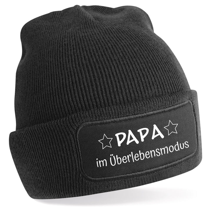 Mütze „Papa im Überlebensmodus“ | Lustige Beanie für Väter mit Humor