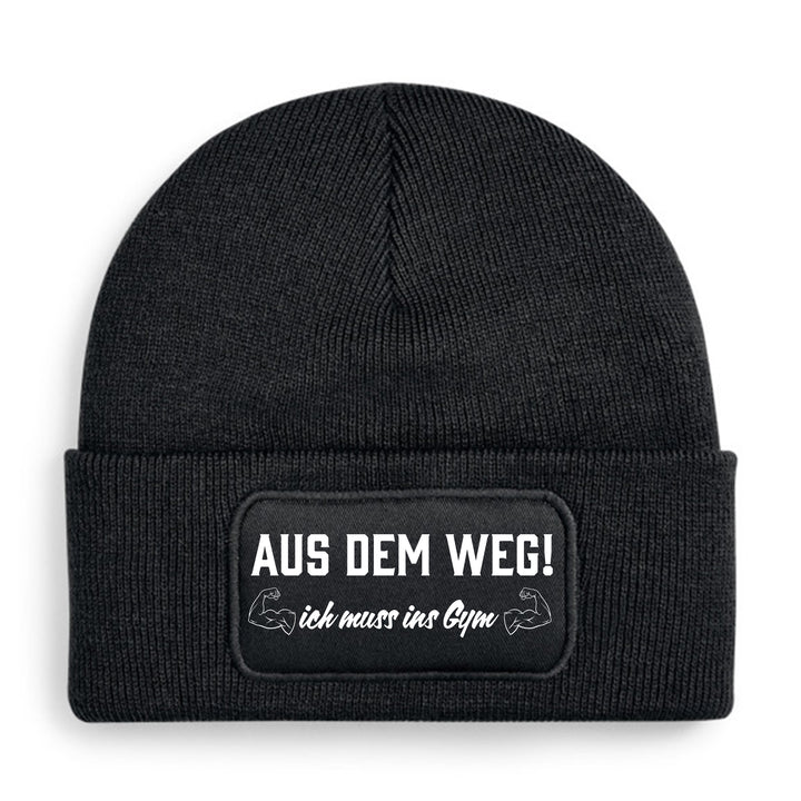Mütze „Aus dem Weg – ich muss ins Gym“ | Lustige Beanie für Fitness- & Gym-Fans