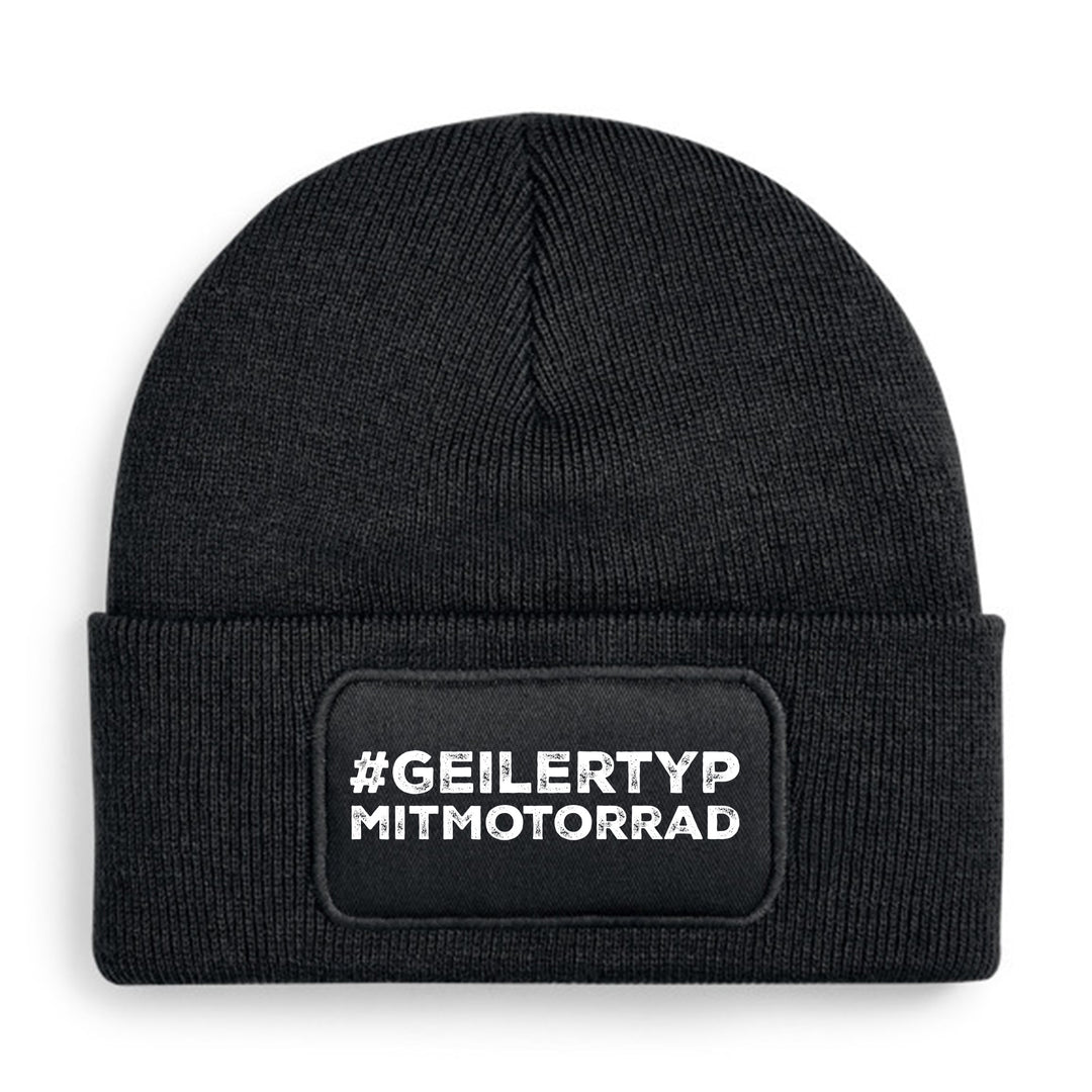 #geilertypmitmotorrad Mütze – Lustige Beanie mit Spruch | Geschenk für Motorradfahrer mit Humor