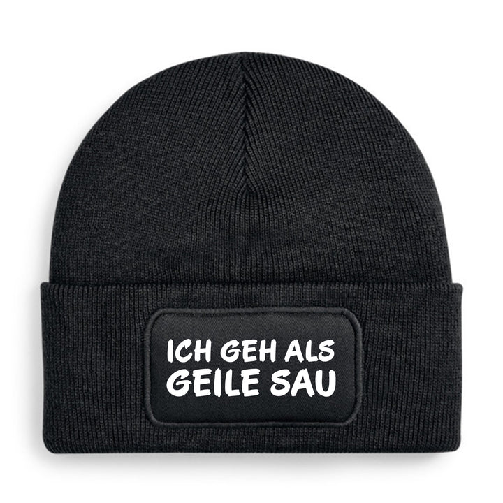 Ich geh als geile Sau Mütze – Lustige Beanie mit Spruch | Karneval, Fasching & Party Accessoire