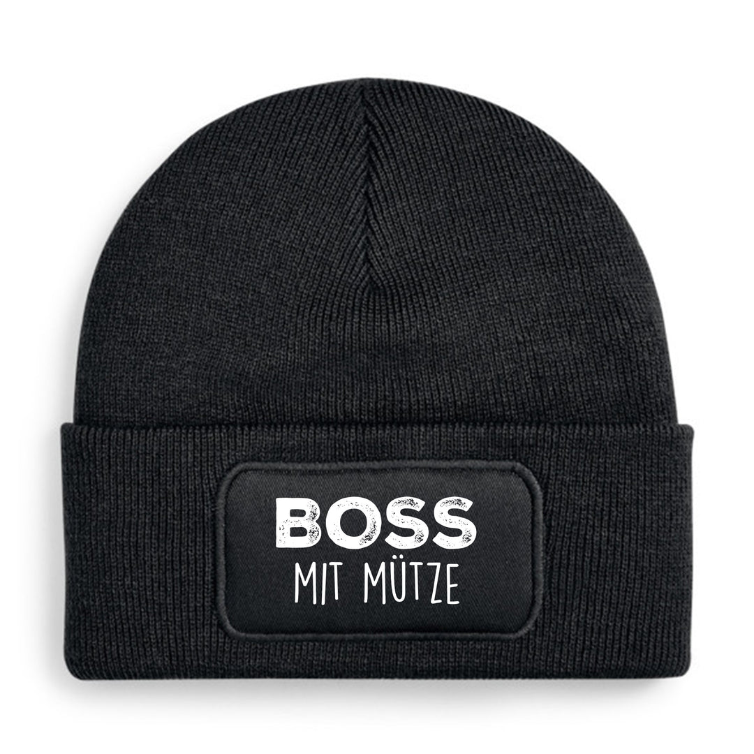 Boss mit Mütze – Lustige Beanie mit Spruch | Geschenk für Chefs & Menschen mit Stil
