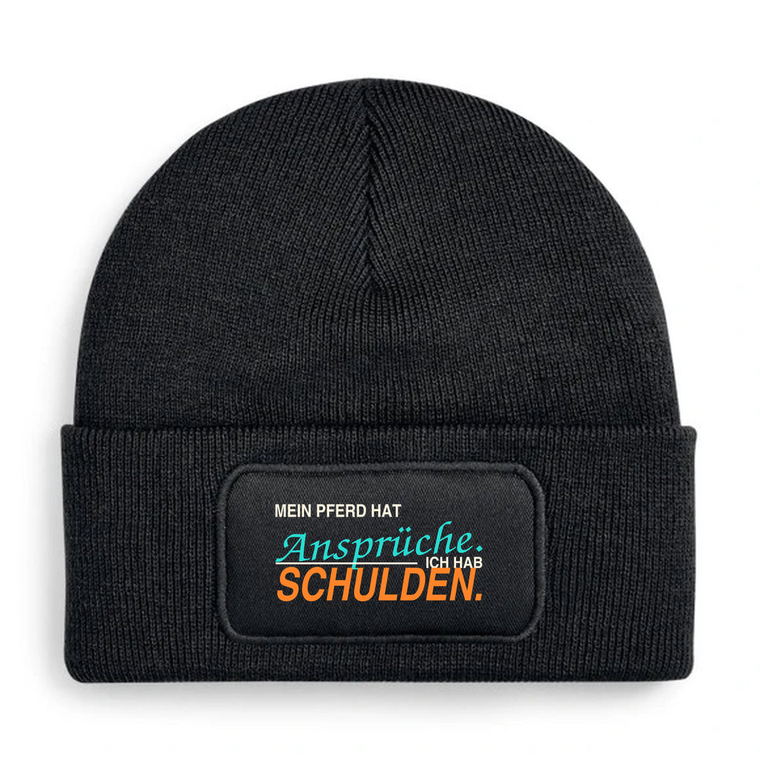 Mein Pferd hat Ansprüche. Ich hab Schulden. – Mütze Schwarz