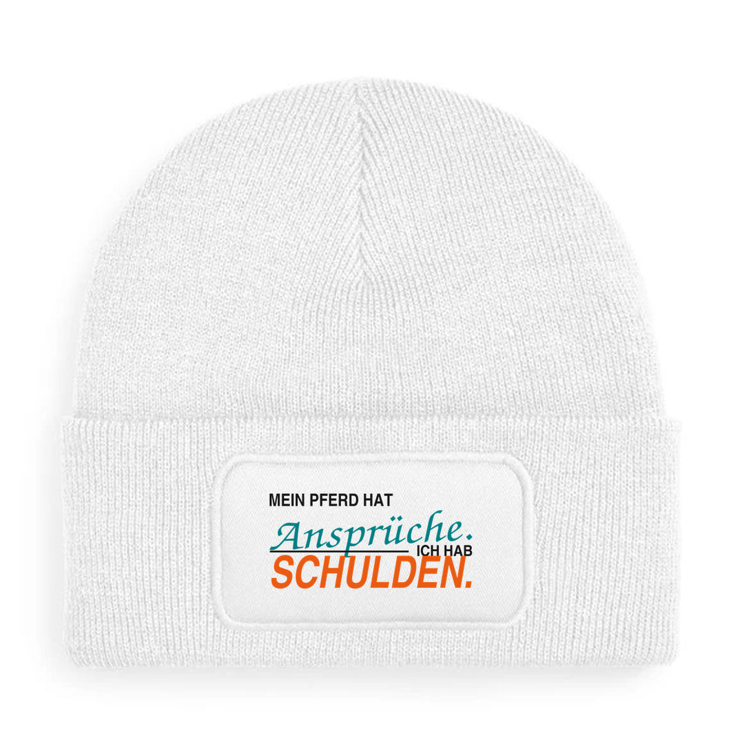 Mein Pferd hat Ansprüche. Ich hab Schulden. – Mütze Weiß