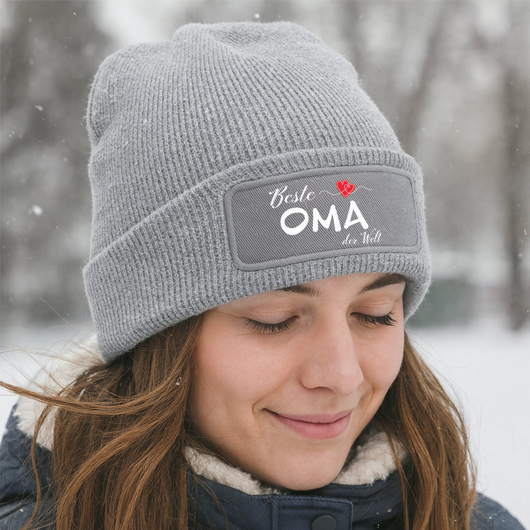Mütze „Beste Oma der Welt“❤️ | Beanie für stolze Großmütter