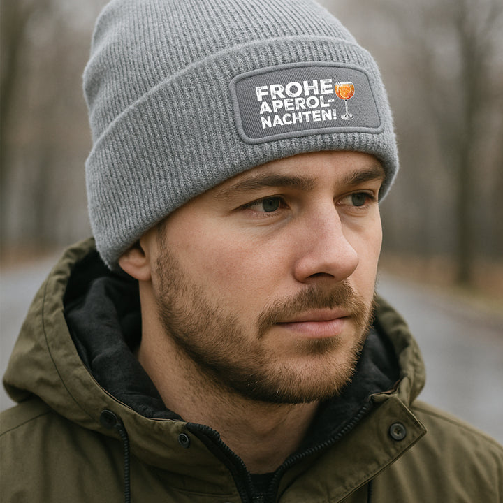 Frohe Aperolnachten Mütze – Lustige Weihnachtsmütze mit Spruch | Aperol Spritz Beanie Geschenkidee