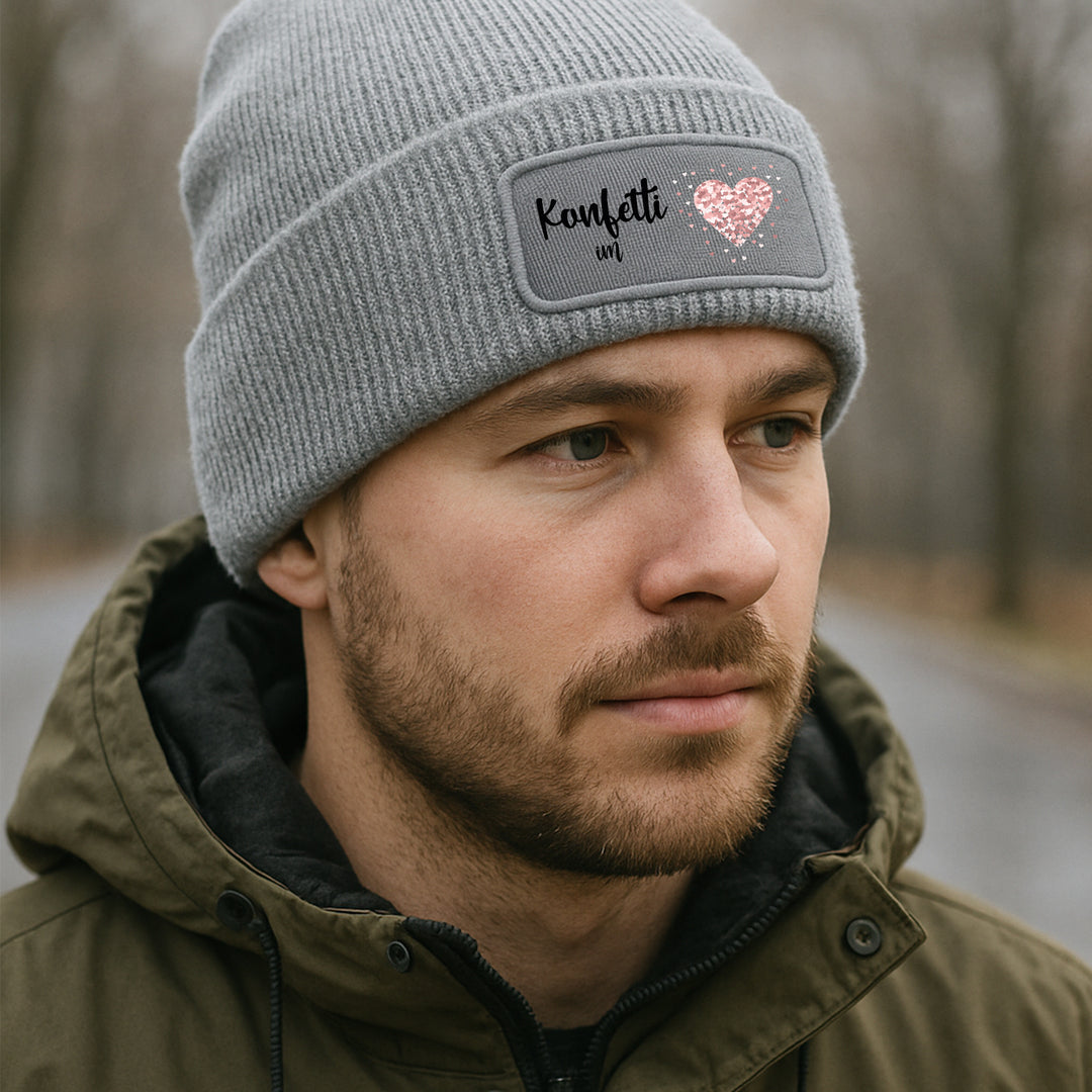 Mütze „Konfetti im Herz“ | Beanie mit Herz & guter Laune