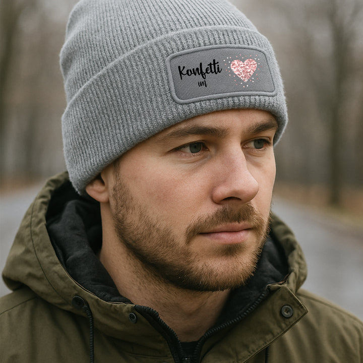 Mütze „Konfetti im Herz“ | Beanie mit Herz & guter Laune
