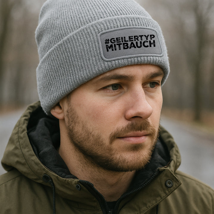 #geilertypmitbauch Mütze – Lustige Beanie mit Spruch | Geschenk für Männer mit Humor