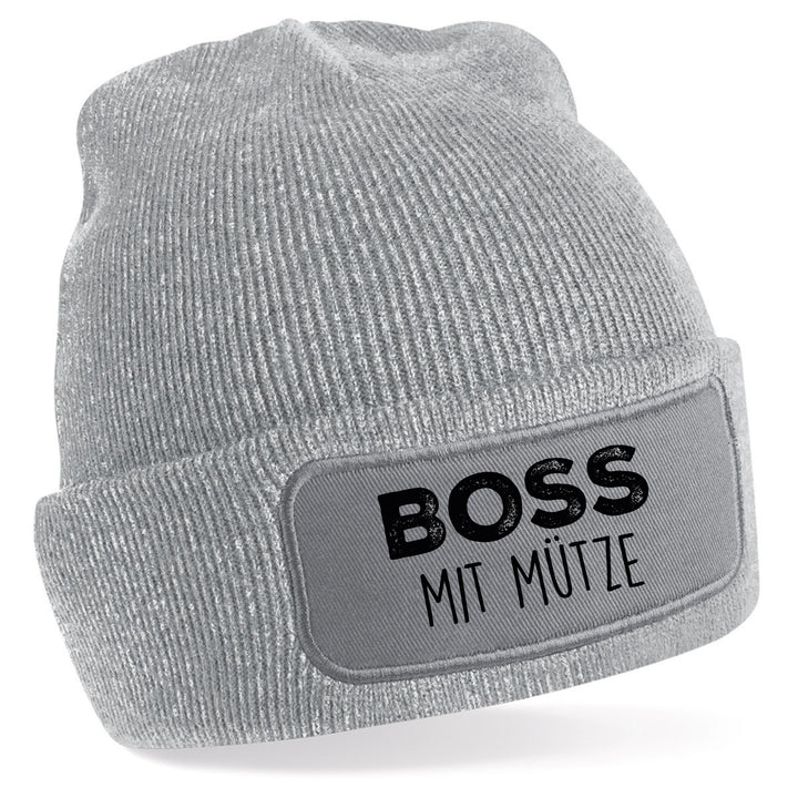 Boss mit Mütze – Lustige Beanie mit Spruch | Geschenk für Chefs & Menschen mit Stil