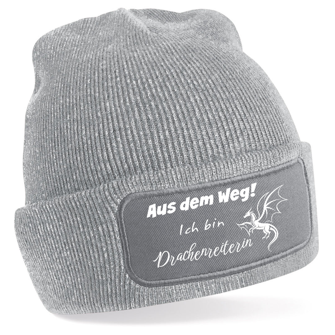 Mütze „Aus dem Weg – ich bin Drachenreiterin“ | Lustige Beanie für starke Frauen