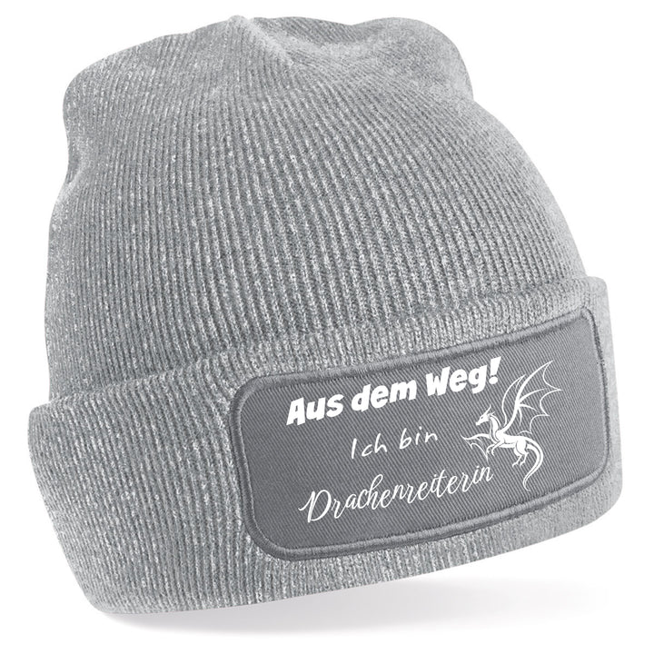Mütze „Aus dem Weg – ich bin Drachenreiterin“ | Lustige Beanie für starke Frauen