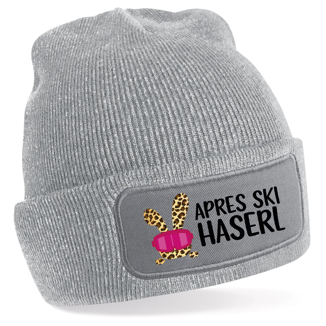 Mütze „Après-Ski Haserl“ | Lustige Beanie für Winter, Hütte & Party