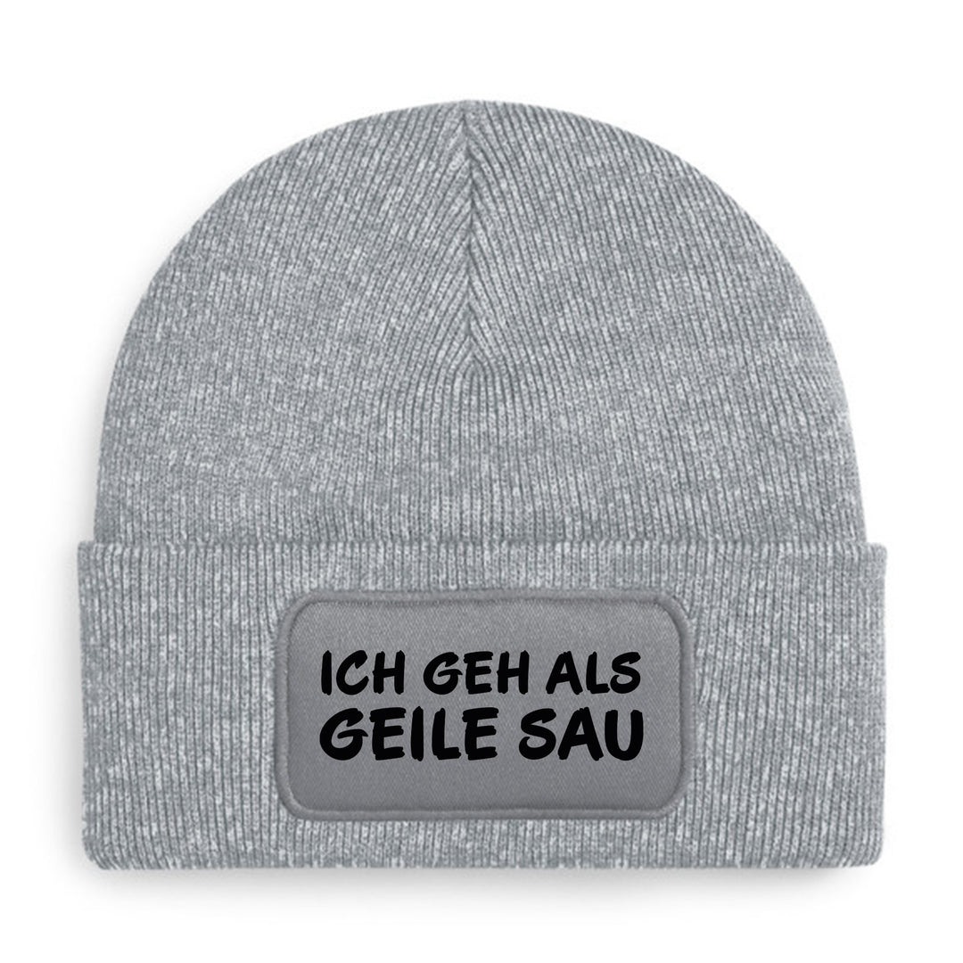 Ich geh als geile Sau Mütze – Lustige Beanie mit Spruch | Karneval, Fasching & Party Accessoire