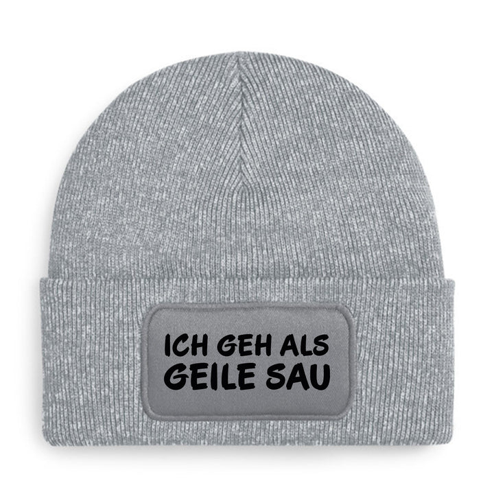 Ich geh als geile Sau Mütze – Lustige Beanie mit Spruch | Karneval, Fasching & Party Accessoire