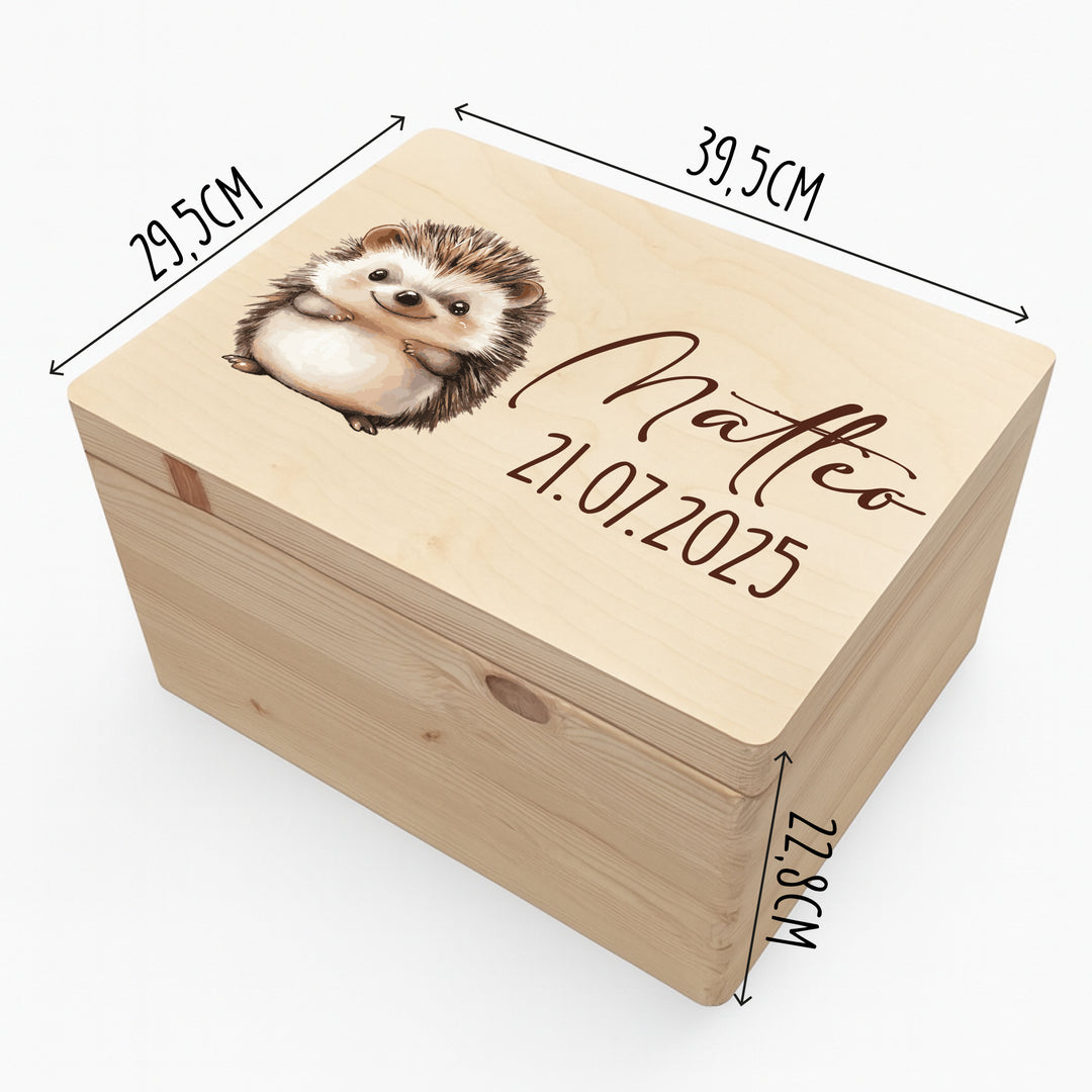Personalisierte Erinnerungsbox aus Holz | Geschenkbox mit Namen & Motiv | Kinder Erinnerungen Kiste | Aufbewahrungsbox Geburt Taufe Hochzeit