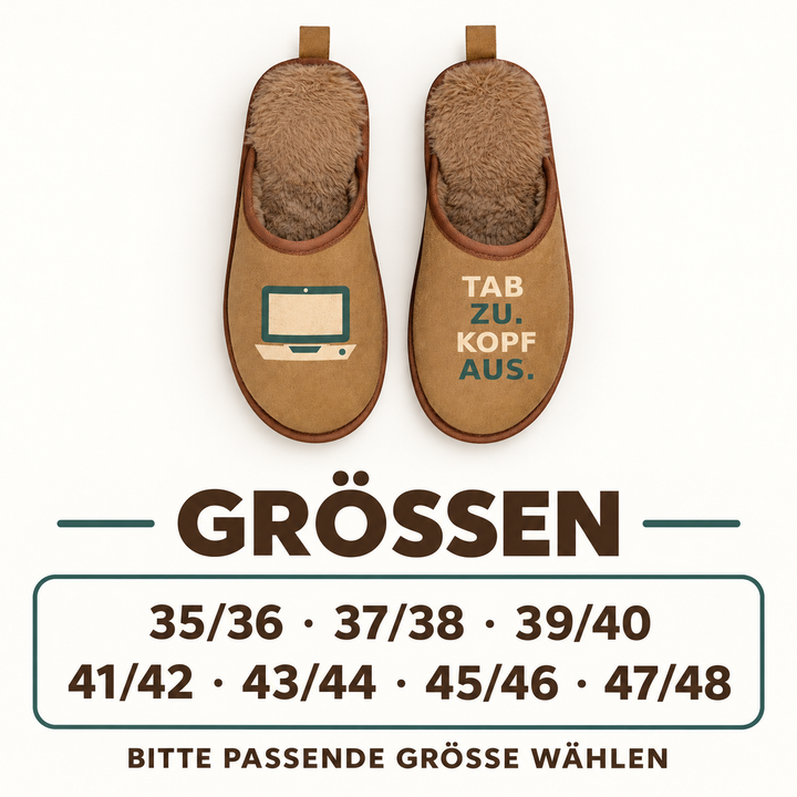 Größenübersicht der Hausschuhe von 35/36 bis 47/48