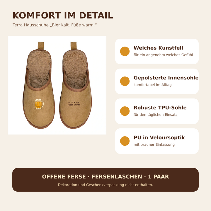 Materialdetails mit Kunstfell, gepolsterter Innensohle, TPU-Sohle und PU-Obermaterial