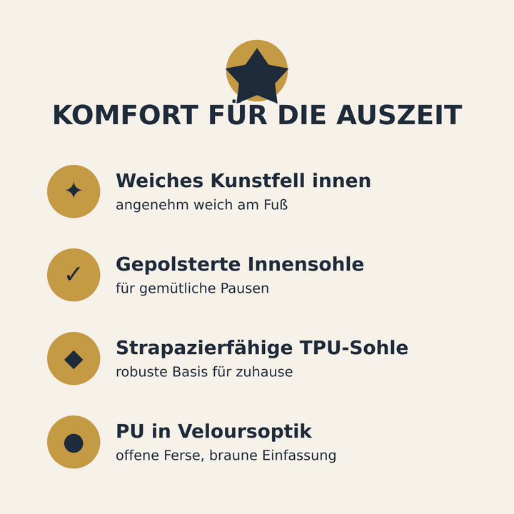 Bestätigte Komfort- und Materialeigenschaften der Fußball-Hausschuhe