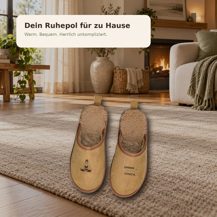 Braune Yoga Hausschuhe als Ruhepol für zu Hause