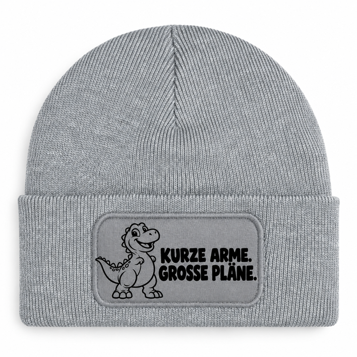 Mütze Grau mit Comic-Dinosaurier – KURZE ARME. GROSSE PLÄNE.