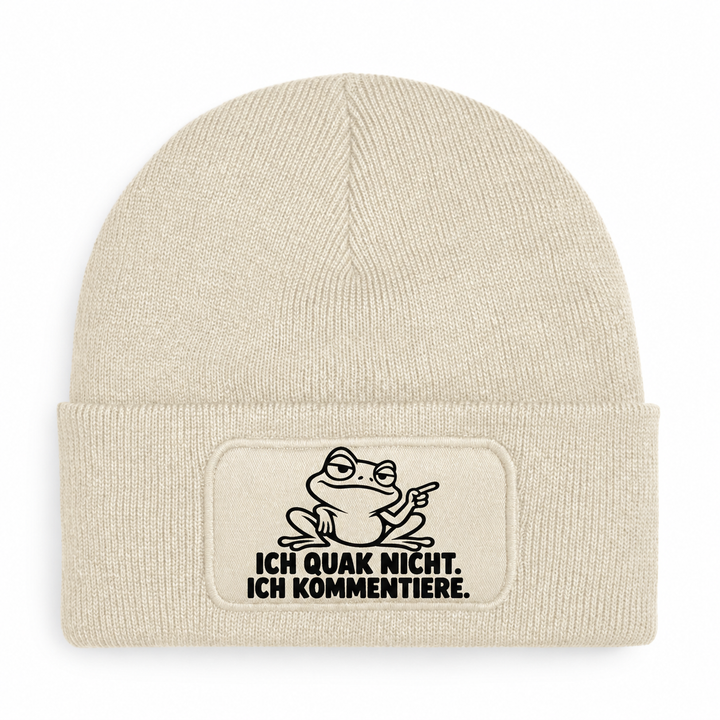PEPAM Beechfield B445 mit Comic-Frosch „ICH QUAK NICHT. ICH KOMMENTIERE.“ in Beige