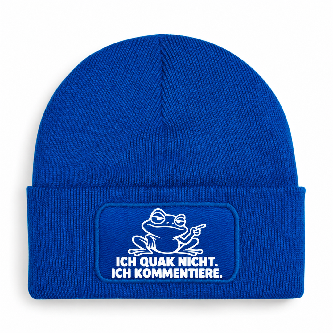 PEPAM Beechfield B445 mit Comic-Frosch „ICH QUAK NICHT. ICH KOMMENTIERE.“ in Blau