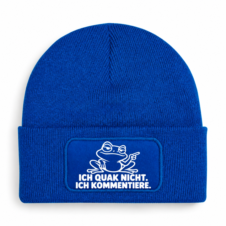 PEPAM Beechfield B445 mit Comic-Frosch „ICH QUAK NICHT. ICH KOMMENTIERE.“ in Blau