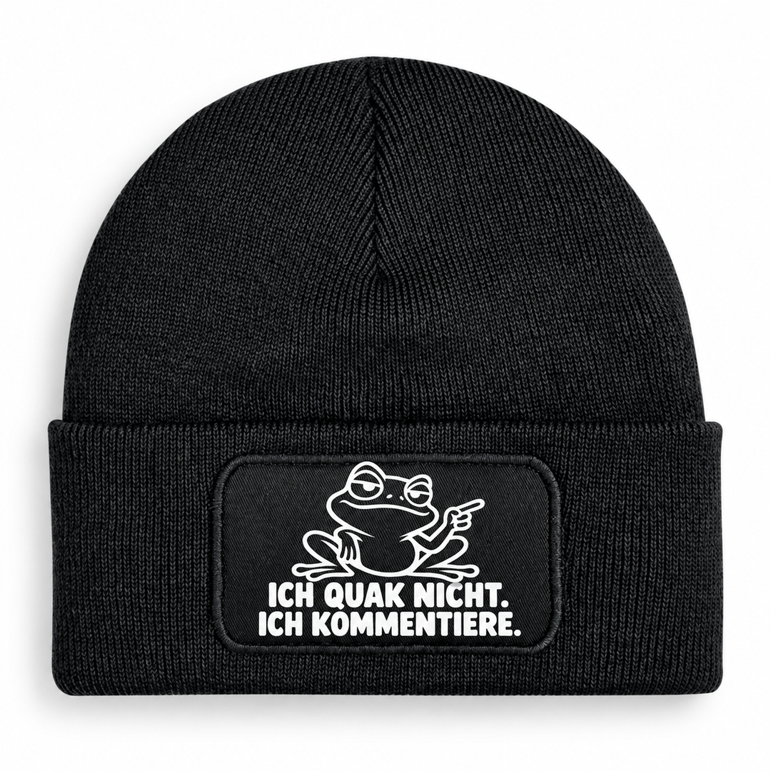 PEPAM Beechfield B445 mit Comic-Frosch „ICH QUAK NICHT. ICH KOMMENTIERE.“ in Schwarz