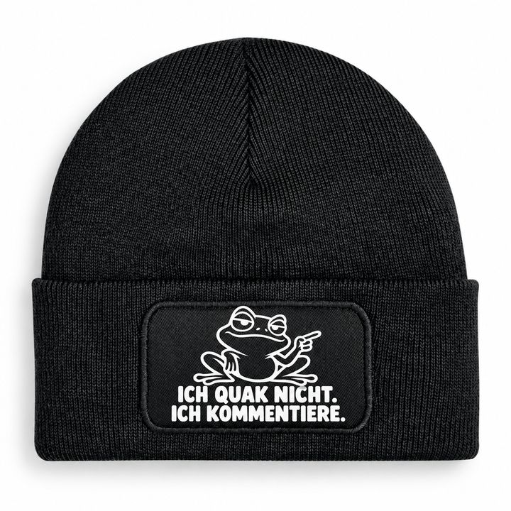 PEPAM Beechfield B445 mit Comic-Frosch „ICH QUAK NICHT. ICH KOMMENTIERE.“ in Schwarz