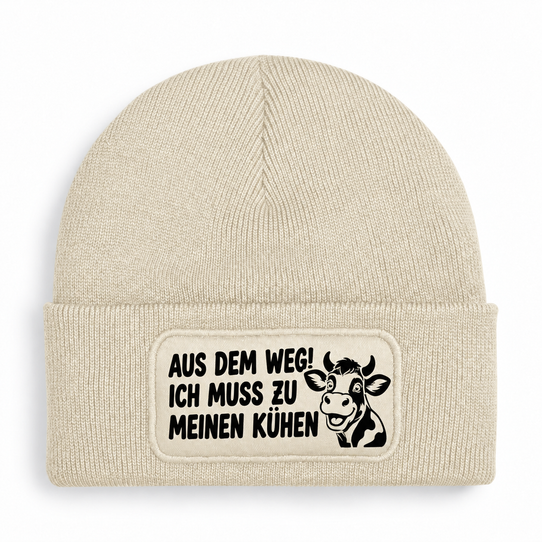 Mütze AUS DEM WEG! ICH MUSS ZU MEINEN KÜHEN – Beige